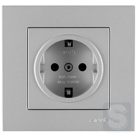 Розетка із заземленням 16A/220V Arvia Electric KAREN Срібло (20 03 2000 217)